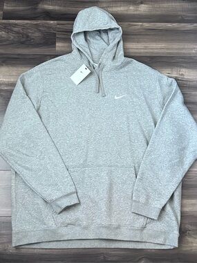 Nike Sportswear Club Fleece Pullover Hoodie Sweatshirt Gray Men's 4XLT M31777